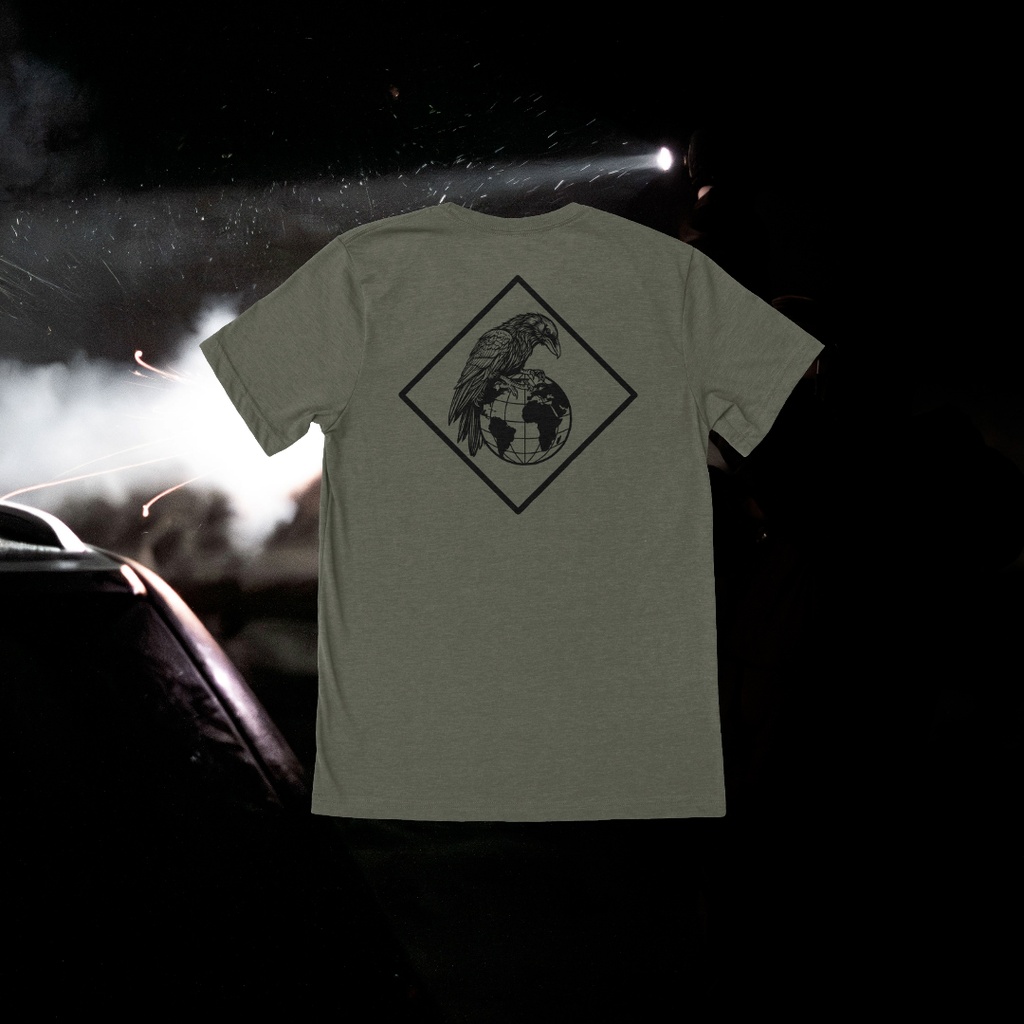 Mattlock College Tee in Heather Mil Olive, Rückseite